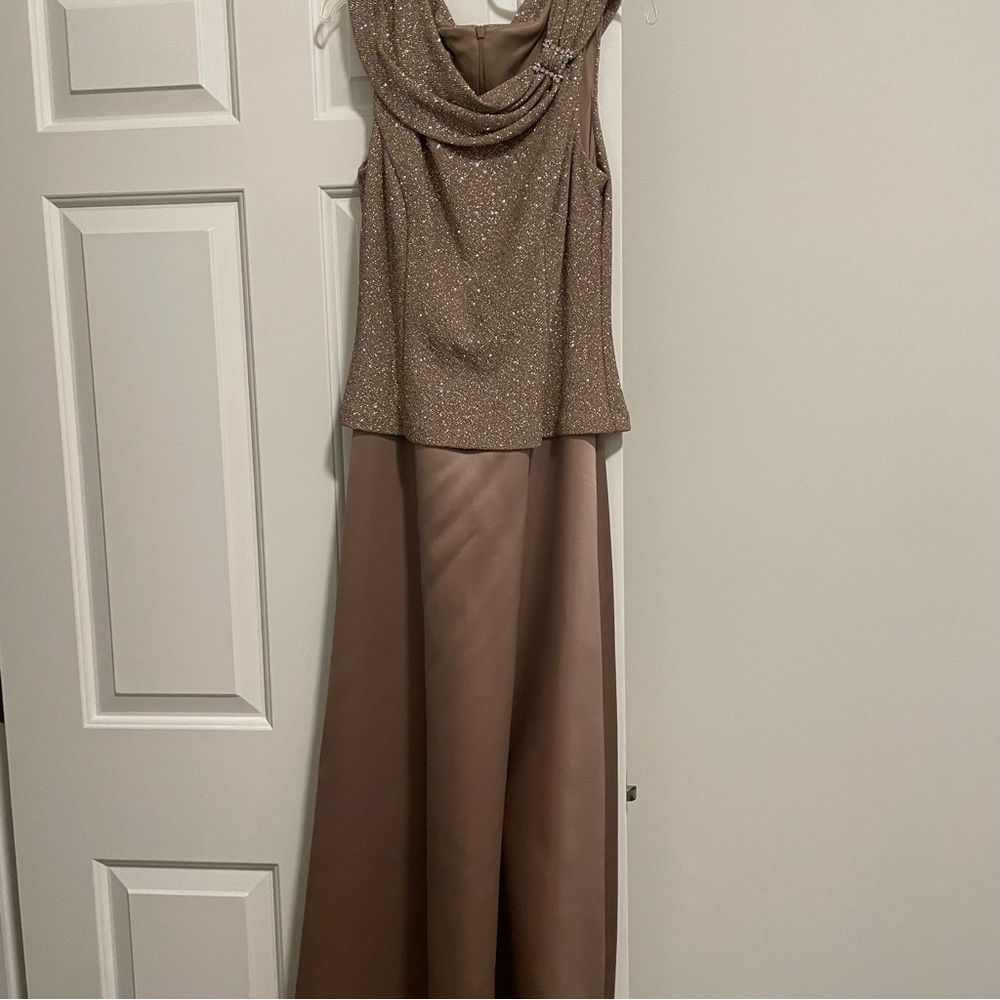Patra A-line Maxi Dress Tan and Cream Cocktail